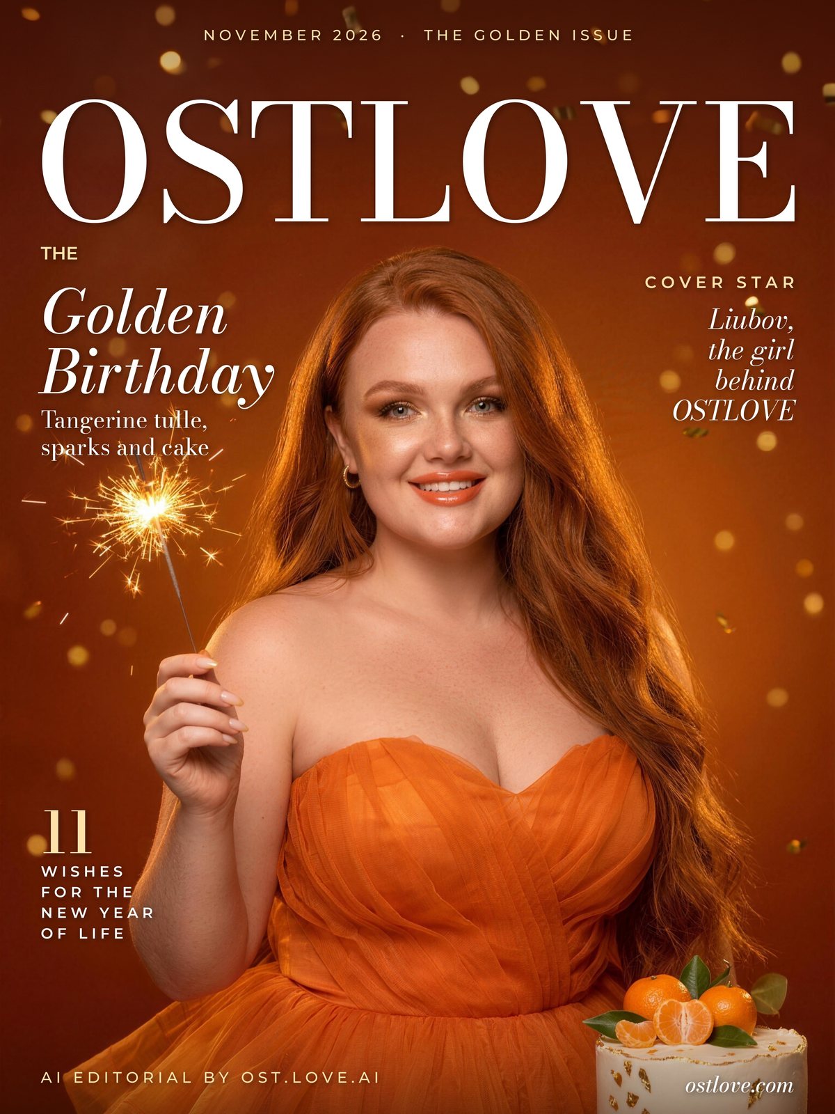OSTLOVE AI magazine cover, November 2026, The Golden Issue